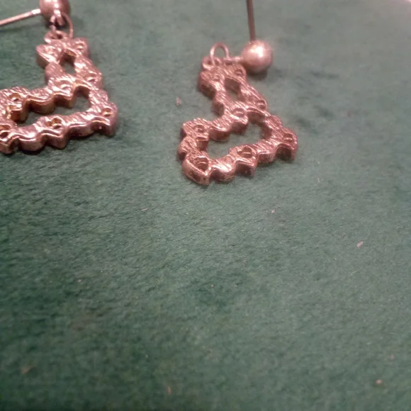 3/$18 Holiday Stocking Dainty Dangle Earrings Ruby Emeralds Sterling Silver - Picture 10 of 10